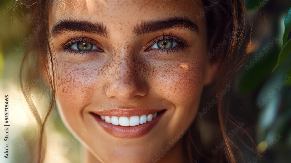 A high-quality close-up of a woman with a radiant smile and natural look, emphasizing her fresh and vibrant appearance. A high-quality close-up of a woman with a radiant smile and natural look, emphasizing her fresh and vibrant appearance.