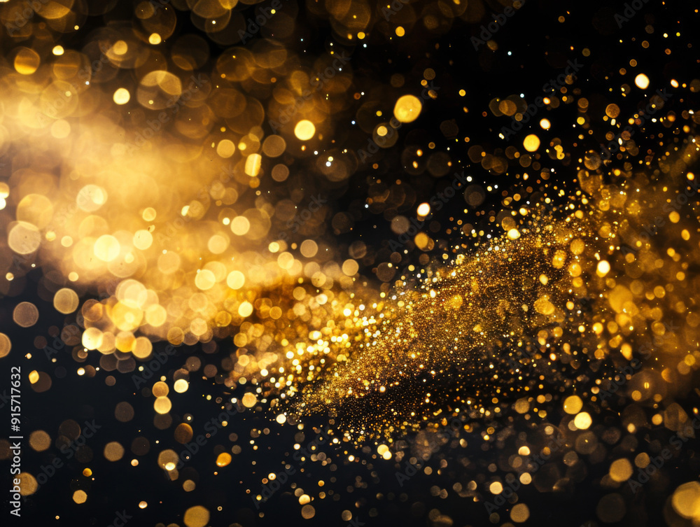 Abstract Golden Glitter and Bokeh on a Black Background Abstract Golden Glitter and Bokeh on a Black Background