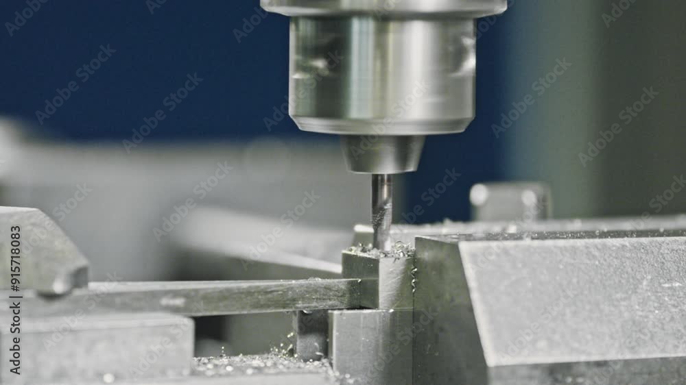 Close-up of a cnc milling machine shaping metal parts with precision. Perfect for industrial, manufacturing, and engineering projects Close-up of a cnc milling machine shaping metal parts with precision. Perfect for industrial, manufacturing, and engineering projects