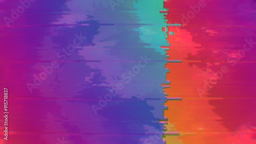 Rainbow Splat VFX. TV Screen Noise. Video background, transition, effect for video and motion graphic	
