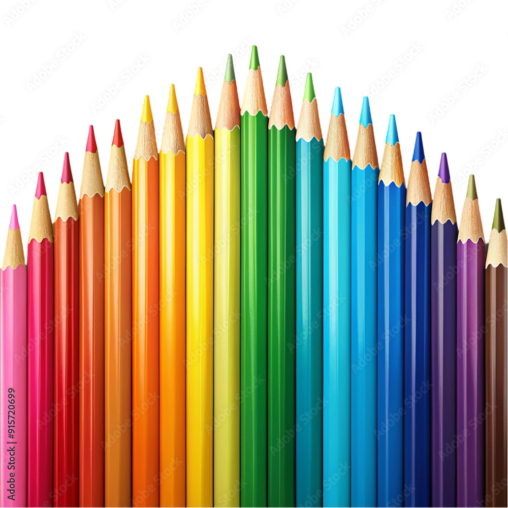 Back To School Design With Colorful Pencil Isolated On Transparent Background Back To School Design With Colorful Pencil Isolated On Transparent Background