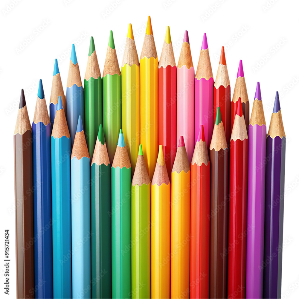 Back To School Design With Colorful Pencil Isolated On Transparent Background Back To School Design With Colorful Pencil Isolated On Transparent Background