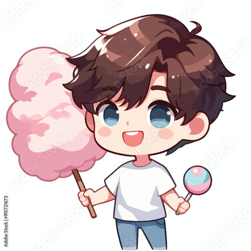 a teenager with cotton candy