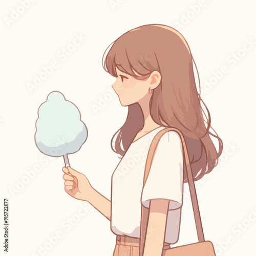 a teenager with cotton candy