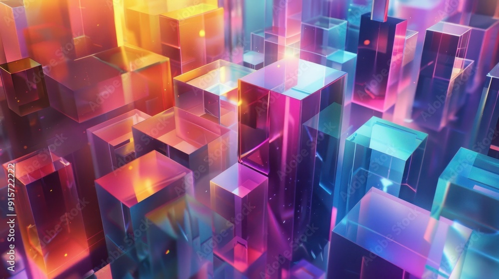 Abstract Cityscape with Glassy Towers Abstract Cityscape with Glassy Towers