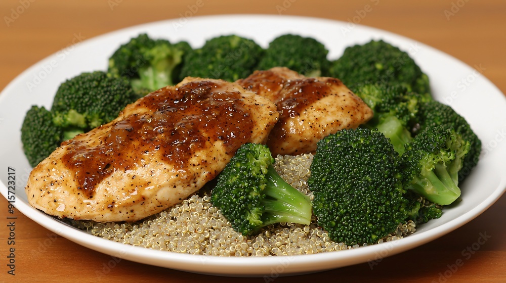 Grilled chicken breast with quinoa and steamed broccoli nutrient rich and protein packed meal Grilled chicken breast with quinoa and steamed broccoli nutrient rich and protein packed meal