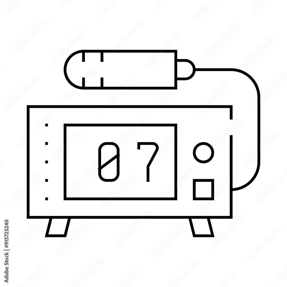 geiger counter line icon vector. geiger counter sign. isolated contour symbol black illustration geiger counter line icon vector. geiger counter sign. isolated contour symbol black illustration