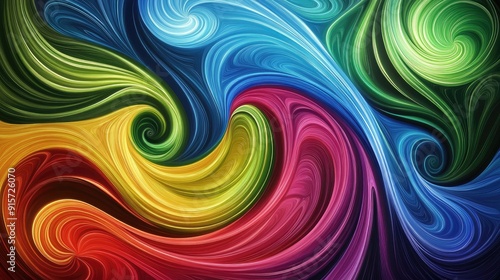 Vibrant swirls of color in abstract art