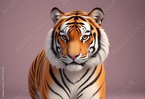 Ferocious tiger in studio with different colour of backgrounds