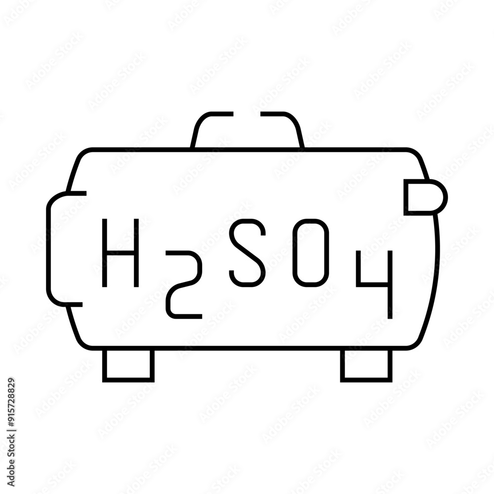 sulfuric acid for obtain uranium line icon vector. sulfuric acid for obtain uranium sign. isolated contour symbol black illustration sulfuric acid for obtain uranium line icon vector. sulfuric acid for obtain uranium sign. isolated contour symbol black illustration