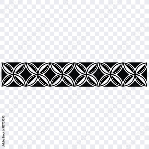 Polynesian tattoo tribal band design. Samoan tattoo tribal ornament border. Decorative seamless pattern.