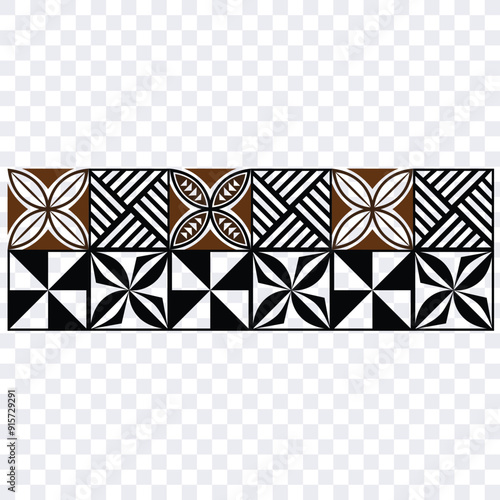 Polynesian tattoo design tribal border.Tribal design ethnic ornament maori band.Samoan Tattoo ribbon sleeve bracelet.Fabric seamless isolated hawaiian armband pattern on white background.