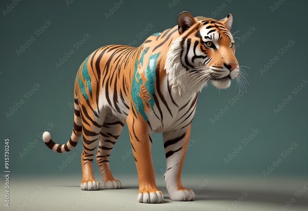 Ferocious tiger in studio with different colour of backgrounds Ferocious tiger in studio with different colour of backgrounds