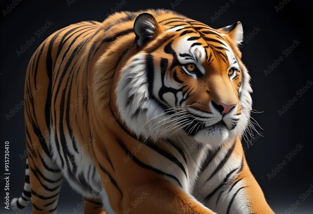Ferocious tiger in studio with different colour of backgrounds Ferocious tiger in studio with different colour of backgrounds