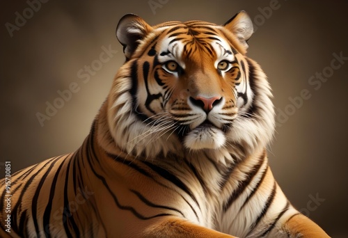 Ferocious tiger in studio with different colour of backgrounds