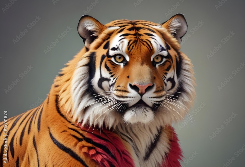 Ferocious tiger in studio with different colour of backgrounds Ferocious tiger in studio with different colour of backgrounds