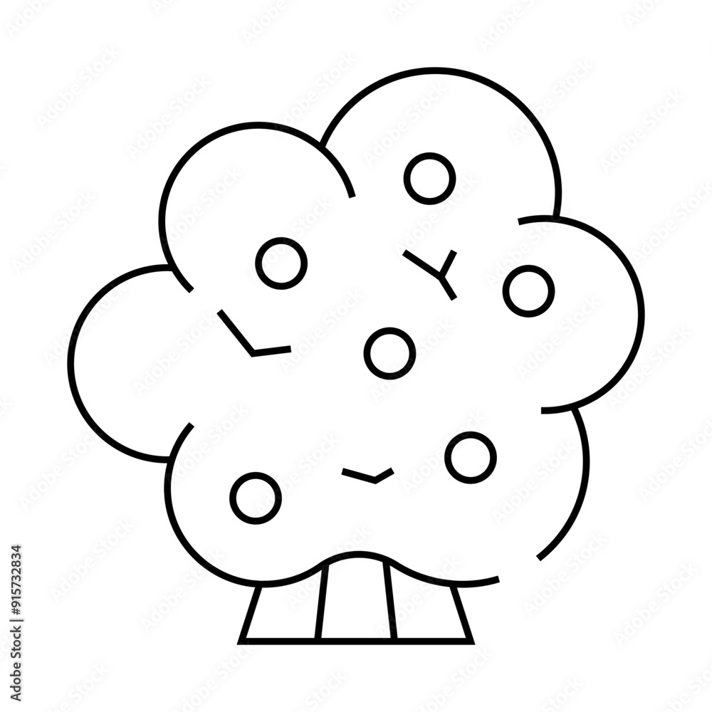 fruit tree line icon vector. fruit tree sign. isolated contour symbol black illustration fruit tree line icon vector. fruit tree sign. isolated contour symbol black illustration