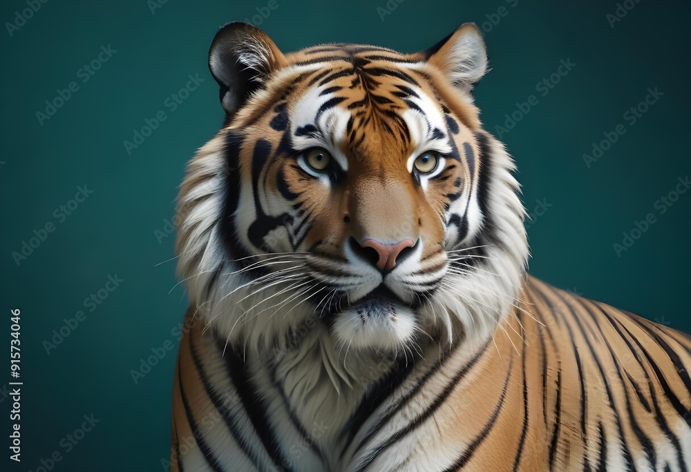 Ferocious tiger in studio with different colour of backgrounds Ferocious tiger in studio with different colour of backgrounds