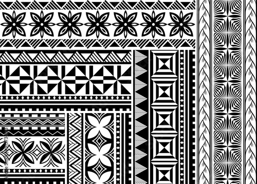 Polynesian tattoo tribal pattern background design. Samoan pattern decoration wallpaper. photo