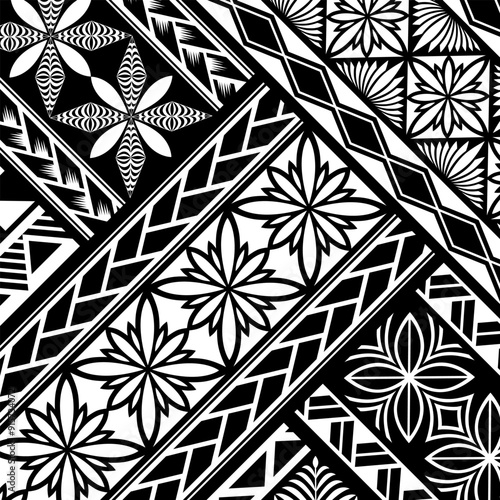 Maori Polynesian pattern design illustrations on a transparent background. Polynesian tattoo tribal style.Samoan pattern decoration wallpaper.
