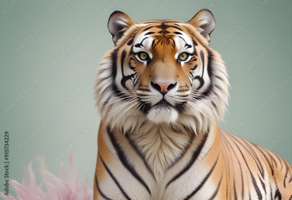 Ferocious tiger in studio with different colour of backgrounds Ferocious tiger in studio with different colour of backgrounds