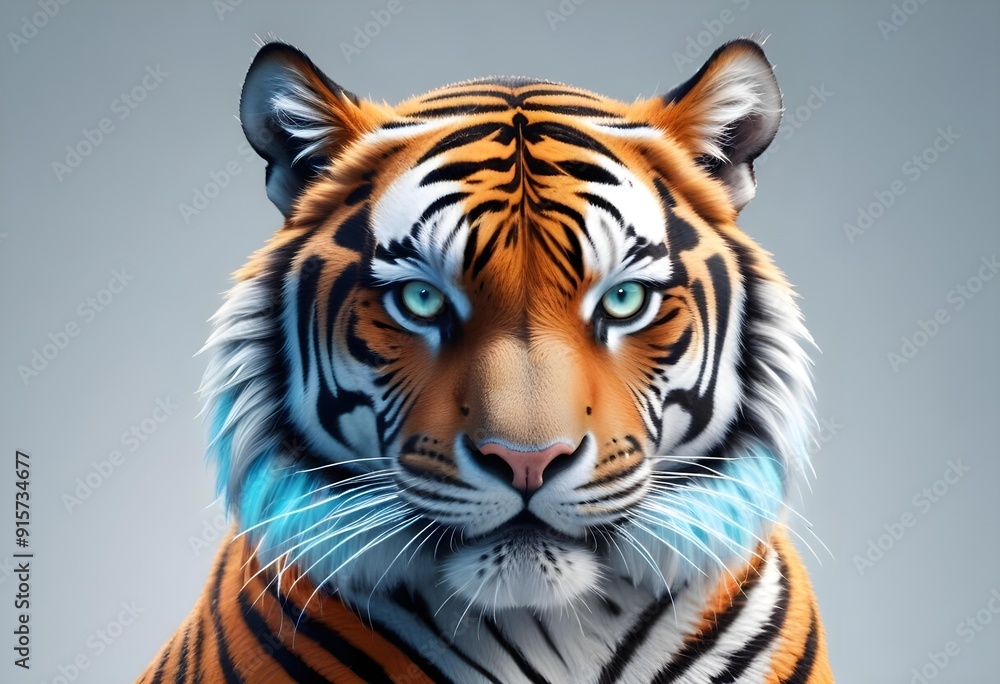 Ferocious tiger in studio with different colour of backgrounds Ferocious tiger in studio with different colour of backgrounds