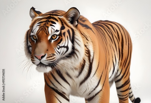 Ferocious tiger in studio with different colour of backgrounds