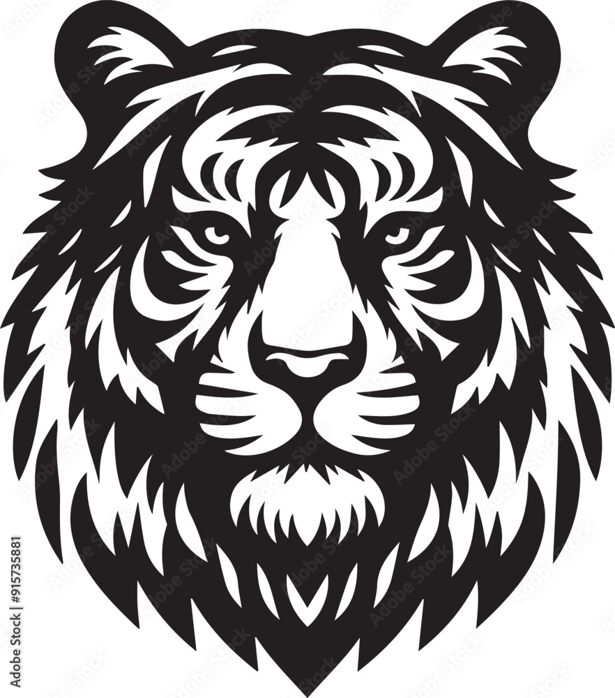 Fototapeta premium tiger head vector art illustration