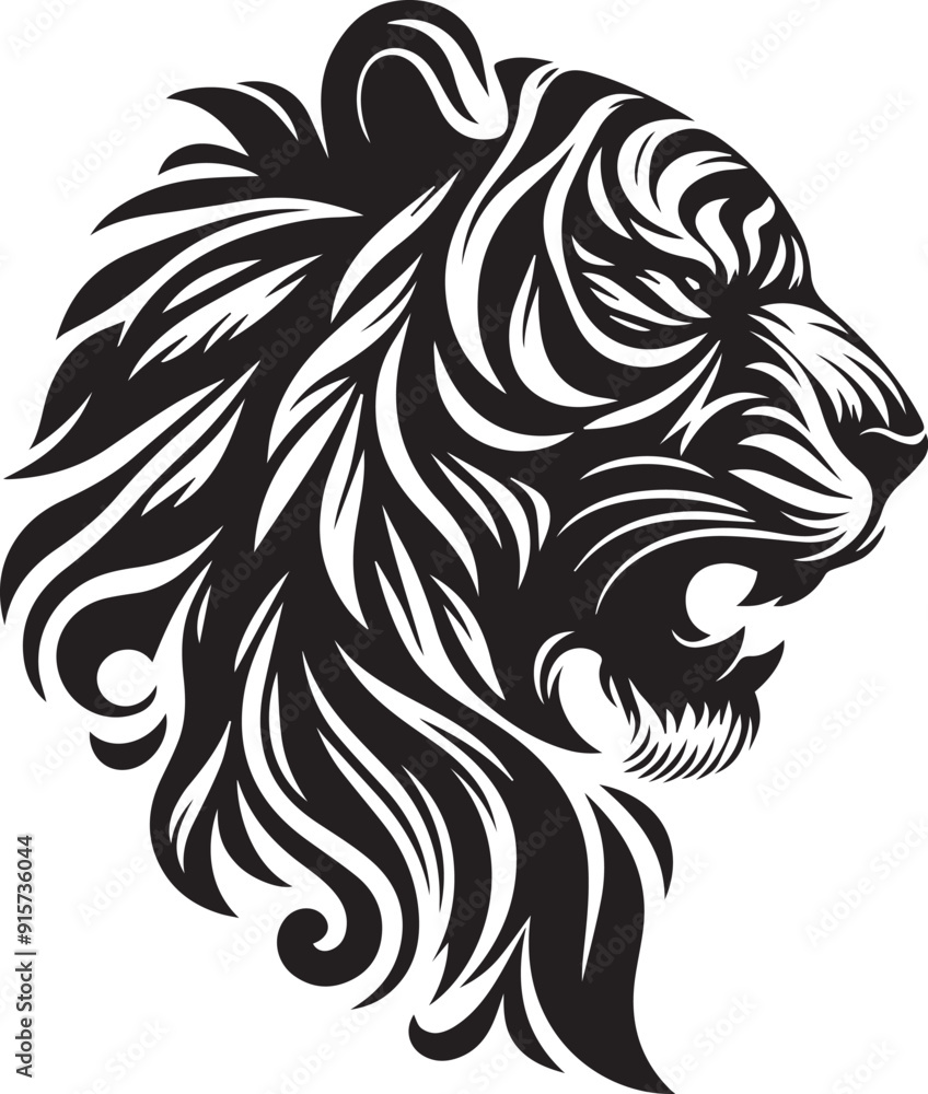 Obraz premium tiger head vector art illustration