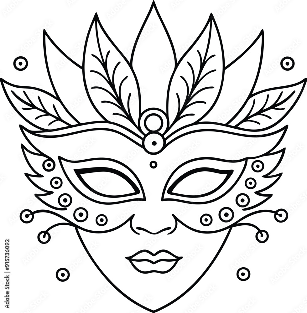 hand drawn beautiful mask sketch illustration for adult coloring book hand drawn beautiful mask sketch illustration for adult coloring book
