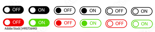 switch on off buttons solid and stroke 