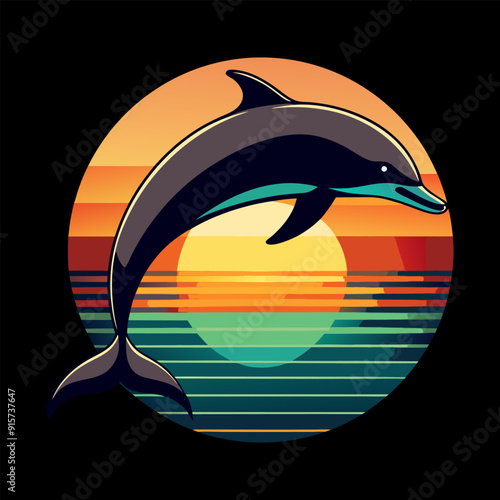 Jumping dolphin symbol