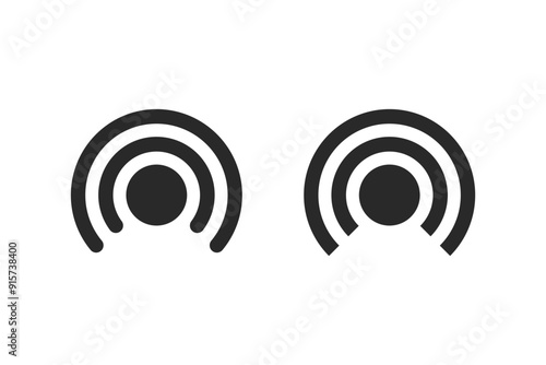 Hotspot/wi-fi signal connection sign in 2 variations isolated on white background. Vector icons in flat style