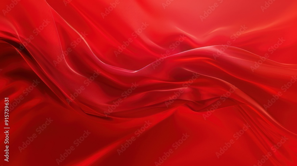Obraz premium Flowing crimson fabric with soft waves of texture