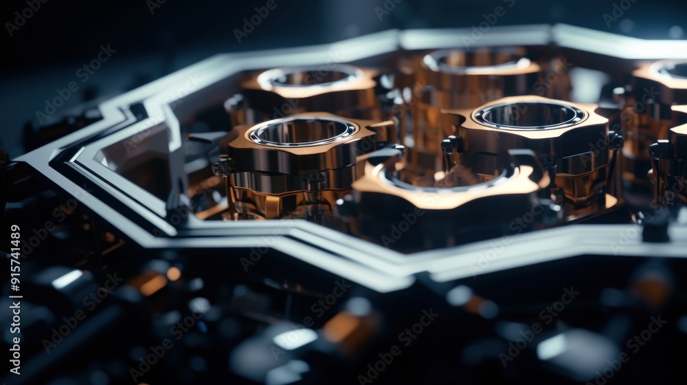 Close-up of Gears in a Mechanism Close-up of Gears in a Mechanism