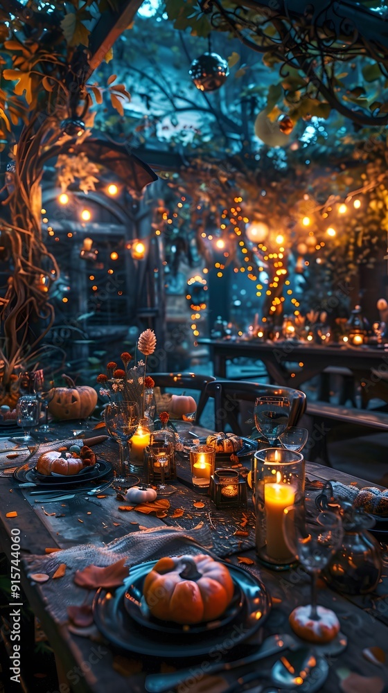 Obraz premium Castle place for Halloween party, All kinds of party supplies Halloween, Happy Halloween