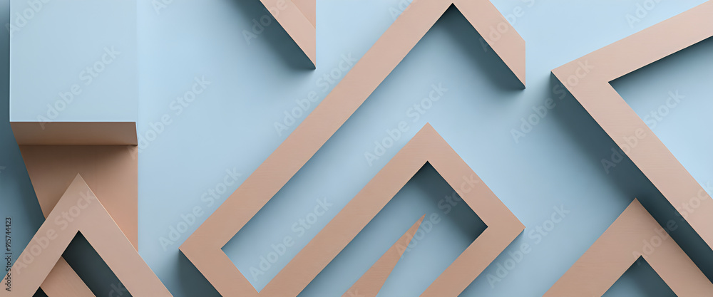 Fototapeta premium illustrazione con elementi geometrici astratti a tema surreale