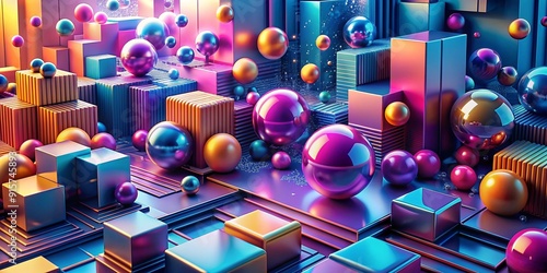 gift box and balloons background