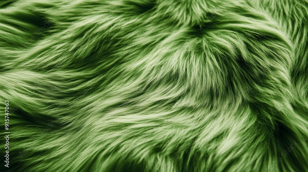 Close-up of soft green fur with flowing texture and natural light, ideal for cozy and luxurious design projects, fur texture background Close-up of soft green fur with flowing texture and natural light, ideal for cozy and luxurious design projects, fur texture background