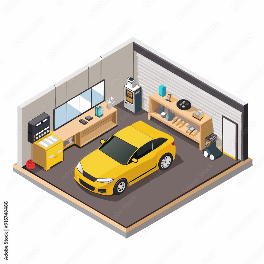 Car Maintenance Service Isometric Interior (3) Car Maintenance Service Isometric Interior (3)