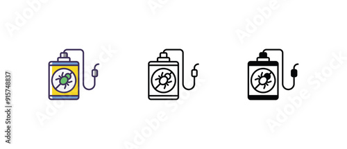 Pesticide Icons set thin line and glyph vector icon illustration