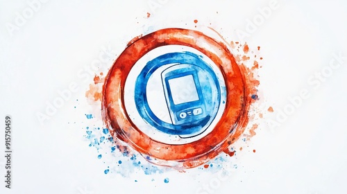 3D Watercolor Diabetes Awareness Poster with Glucose Meter | Healthcare Illustration photo