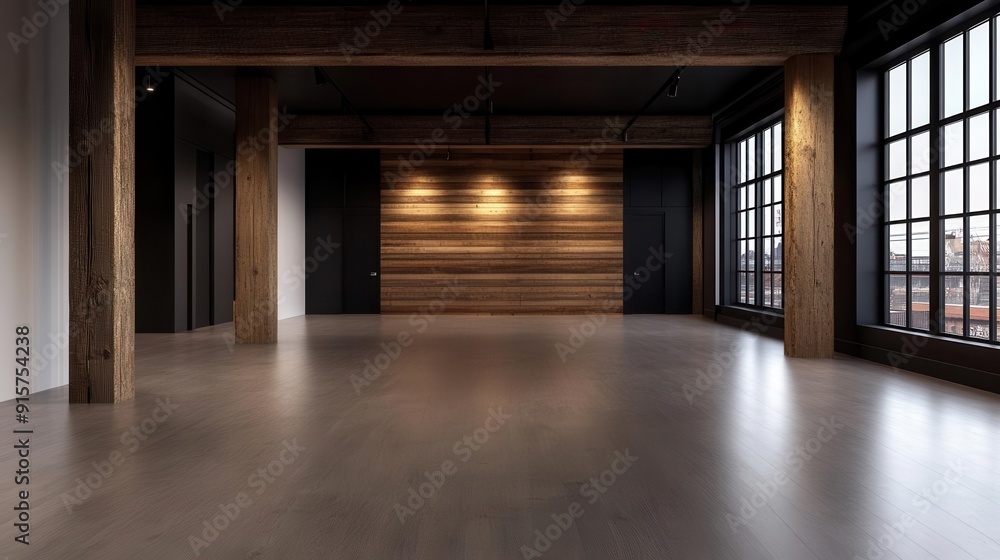 custom made wallpaper toronto digitalSpacious modern interior showcasing large windows, natural wood accents, and an open floor plan perfect for versatile use.