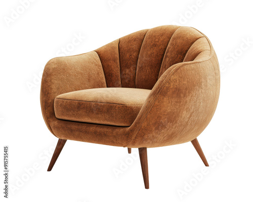 An armchair isolated on white transparent background