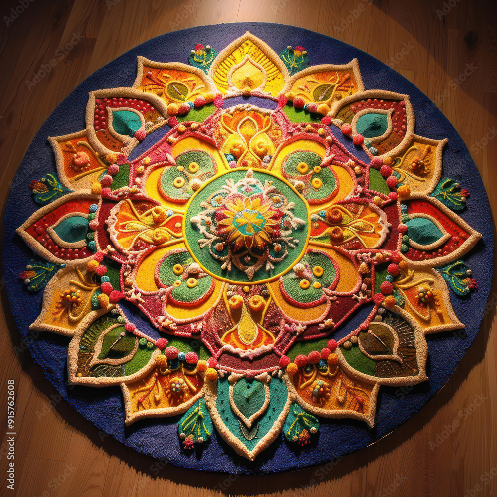 Fototapeta premium mandala made of colored sand.