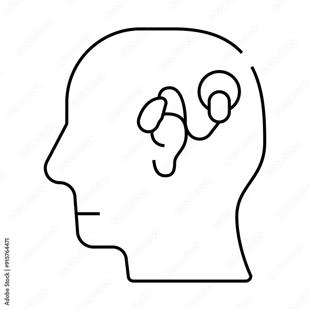 cochlear implant line icon vector. cochlear implant sign. isolated contour symbol black illustration