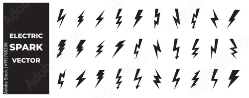 Electric spark vector  set