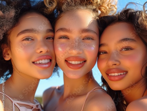 A portrait of three beautiful girls