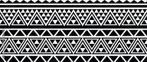 Polynesian pattern tribal tattoo border. Tribal  tattoo geometric fore arm samoan band.Tattoo eps forearm samoan bracelet. Fabric seamless isolated hawaiian pattern on white background.