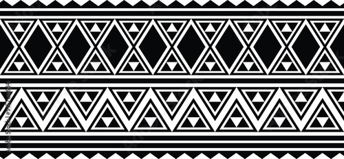 Polynesian pattern tribal tattoo border. Tribal  tattoo geometric fore arm samoan band.Tattoo eps forearm samoan bracelet. Fabric seamless isolated hawaiian pattern on white background.